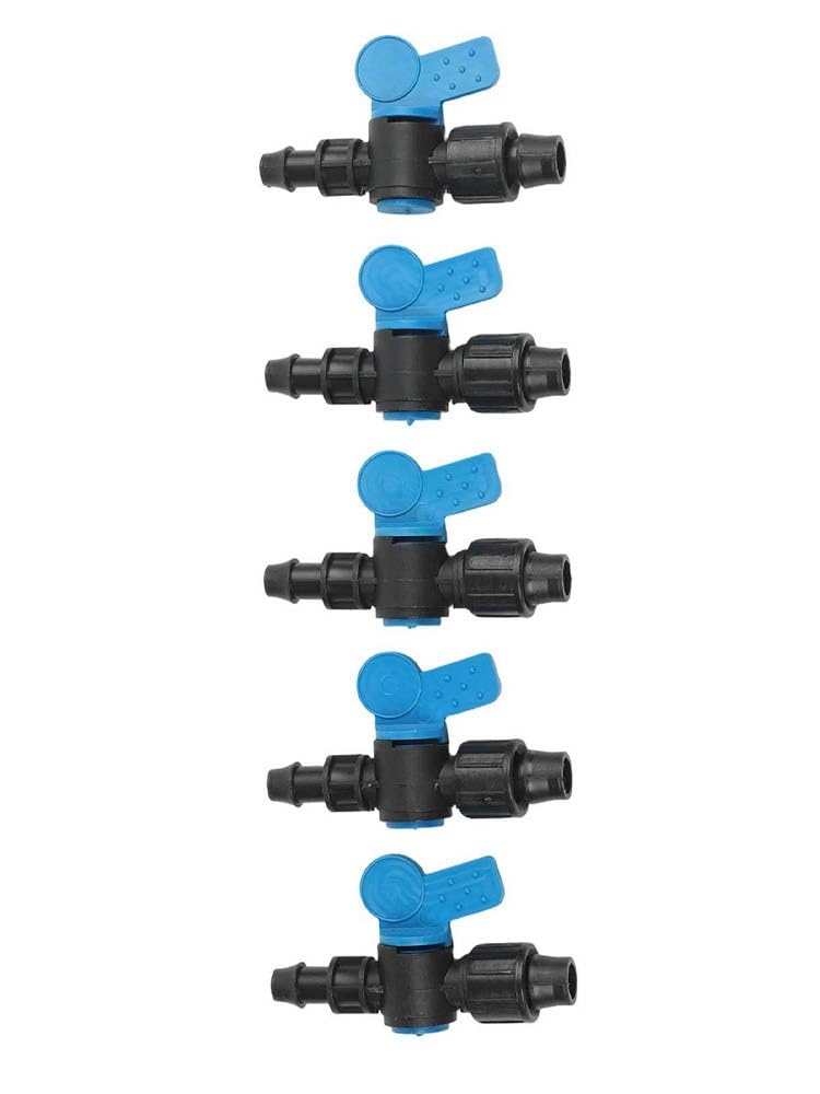 ZYWUOY 3 conectores de tubo de 16 mm, válvula de bola, resistente a la intemperie, ajuste de bloqueo de tuerca para riego de manguera de goteo, fácil de instalar, sistema de agricultura y jardinería