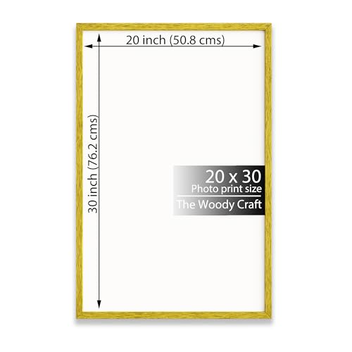 Image of Photo Frame 20 x 30 Inch | Yellow Photo Frame For Wall | Stylish Wall Frame | Wooden Photo Frame For Modern Interiors | Artistic Big Photo Frames For Wall | Ideal Empty Frames For Wall Decor