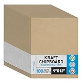 100 Chipboard Sheets 9 x 12 inch - 22pt (Point) Light Weight Brown Kraft Cardboard for Scrapbooking & Picture Frame Backing (.022 Caliper Thick) Paper Board | MagicWater Supply