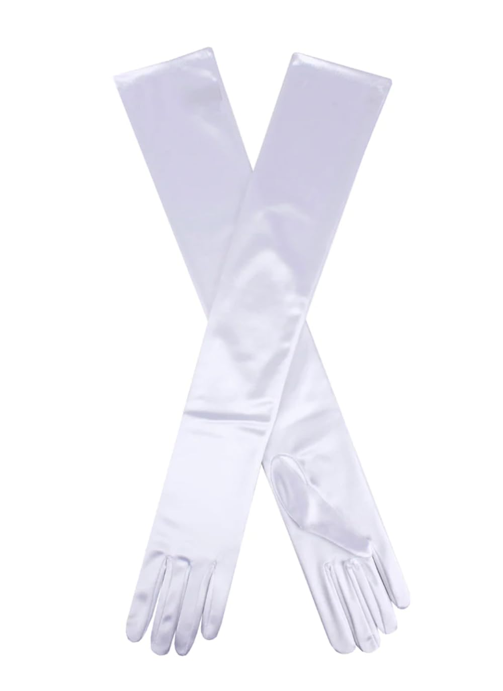 Dents Women's White Long Satin Evening Gloves One
