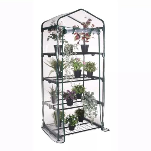 OWIJI Serra 4 Ripiani Acciaio Verniciato Telo Trasparente PVC Porta
