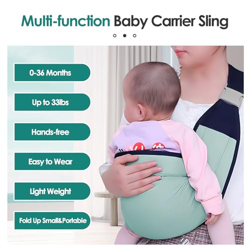 Tragetuch Baby, Babytrage für Neugeborene ab Geburt Leicht Verstellbare Hüfttrage, On the Go Multifunktionale, Babys von 0 bis 36 Monaten, Kleinkinder bis 15kg – Bild 3