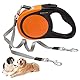 KOOLTAIL Dual Retractable Hundeleine für zwei Hunde bis 110 Lbs, Heavy Duty Doppelkopf 16 ft Flexi Erweiterbare 360° Tangle-Free One Button&Lock Bremse Hundeleine für kleine mittlere Orange