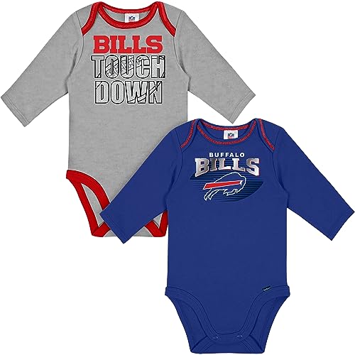 Image of Gerber NFL unisex-baby Nfl Team 2 Pack Long Sleeve Onesie Bodysuit