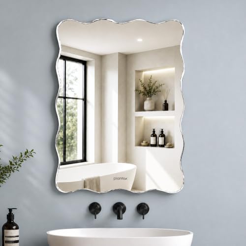 Plantex Frameless Bathroom Mirror/Rectangular Shape Glass for Wall/Mirror for Dressing Room/Living Room/Bedroom/Entryway (18 X 24 Inch)