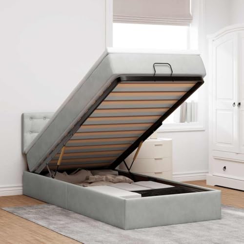 Generico Estructura de cama Puf con colchón 100 x 200 cm, terciopelo, camas y marcos para camas 3311897