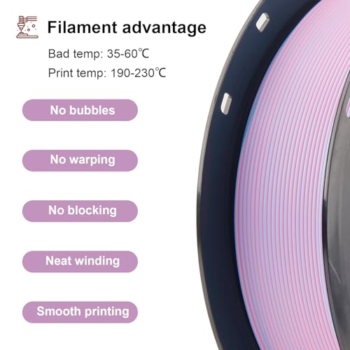 Filament PLA mat tricolore 1.75mm sans reflets masquant les stries