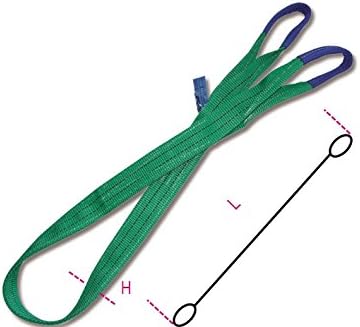 Beta 8153 T2 - L3 Lifting Web Sling, Two Layers with Reinforced Eyes High-Tenacity, Polyester Belt, 3 m Length, 0.06 m Width, Green 2T
