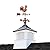18" Square Coventry Vinyl Cupola with Black Aluminum roof and Copper Bantam Red Rooster Weathervane by Good Directions