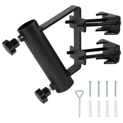 SUPAWAY 1 Fahnenmasthalterung 3cm Halterung Fahnenmast Fahnenmasthalter zur Wandmontage Horizontale und Vertikale Geländer-Installation Flag Pole Holder für Balkongeländer LKW(12x12x3cm Schwarz)
