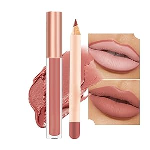 Nude Liquid Lipgloss – Lip Liner and Lipstick Set – Non-Sticky Long Lasting Waterproof Lip Stain – Highly Pigment Lip Stick & Lipliner Pencil – Lip Makeup Kits for Daily Makeup(07)