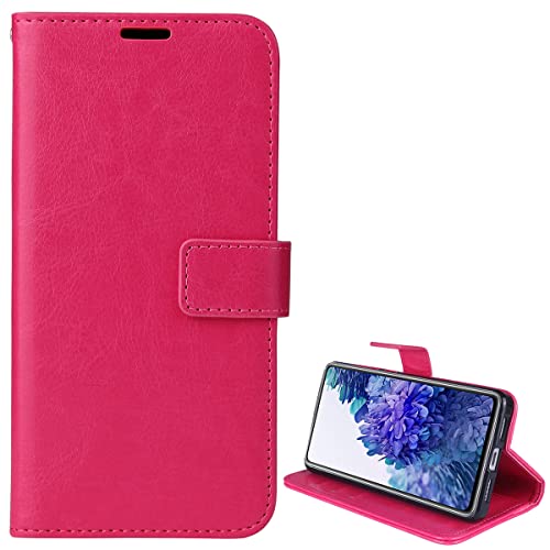 BaiFu Hoesje voor Sony Xperia E5, Hoesje Portemonnee Magnetische Sluiting met Kaartsleuven en Standweergave voor Sony Xperia E5 Telefoon Cover (Rood-01)