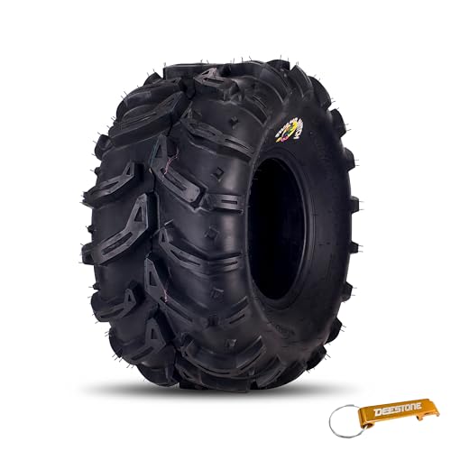 Deestone 25x12.00-9 D932 Swamp Witch Tire 56F 25x12x9 6 Ply T/L ATV Off-Road Traction Tire/Keychain Package