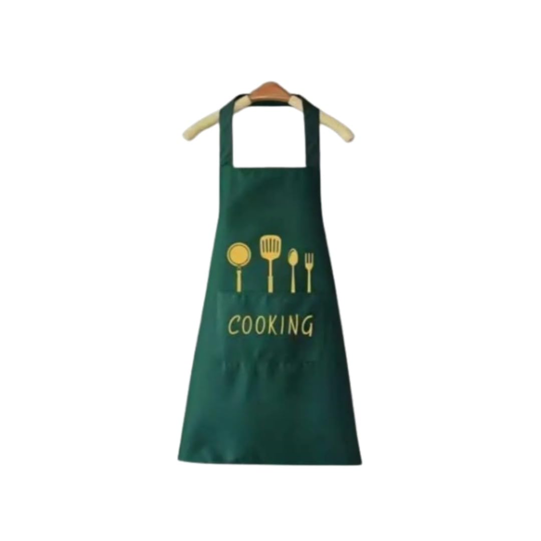 CHEF NESTUltimate Chef's Apron: Waterproof & Oil-proof, with Pockets | Perfect for Camping, BBQs, and Cooking | Knife & Fork Printed Design - Stay Clean & Protected