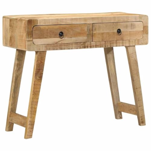 vidaXL Table Console 90x32x75 cm Bois Massif de manguier Brut, Table de canapé, Table Console de Couloir, derrière la Table du canapé, Table d'entrée