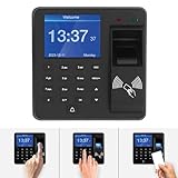 Fingerprint Time Clock, Biometric Employee Time Attendance Machine with Fingerprint Password ID Card, Standalone Time Attendance Time Clock Punch for Office School
