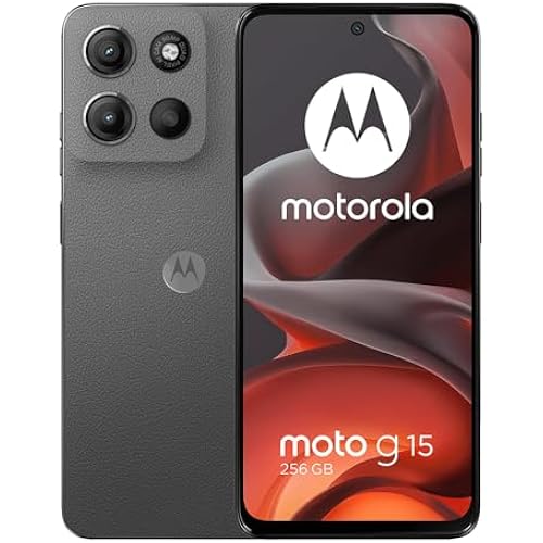 Motorola Moto G15 4G LTE (XT2521-2) 4+256GB Dual Sim | GSM Unlocked | International Model | for T-Mobile, Metro PCS, Mint & Tello - (Gray)