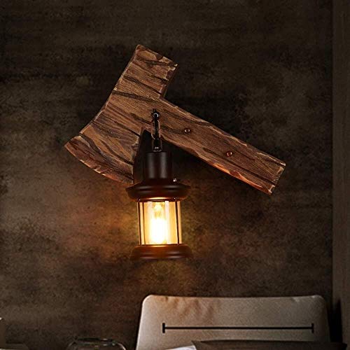 Aplique de pared vintage de madera para iluminar rincones oscuros con estilo rustico 3