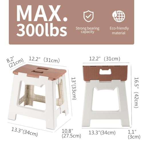 Image of Camping Stool, Portable Folding Stool with Carry Bag, 12in Portable Folding Chair 1.6Lbs Collapsible Camp Stool Outdoor Footstool for Travel Walking Hiking Fishing Picnic Barbecue (Brown)
