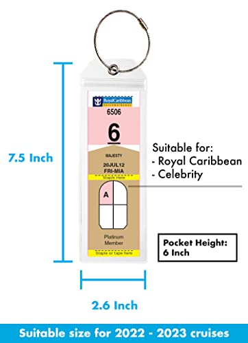 Cruise Tags - Narrow Cruise Ship Luggage Etag Holder With Zip Seal & Steel Loops For Royal Caribbean And Celebrity Cruises (8 Pack) #TOP2