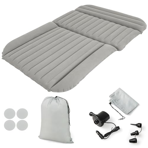 COSTWAY Matelas Gonflable Voiture avec Pompe à Air, Lit Gonflable SUV pour Camping avec Flocage Double Face et Sac de Transport, pour Camions Camping-Cars,...