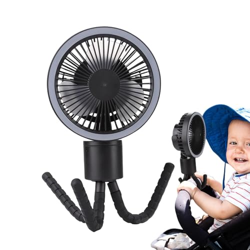 Wezalget Ventilador de escritorio portátil – Ventilador de techo de linterna de camping, ventilador de techo de tienda de campaña de 3 velocidades, ventilador de escritorio giratorio de 360° para