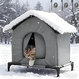 Niche pour Chat Exterieur Isolée Hiver, Abris Exterieur Chat avec Poignée...