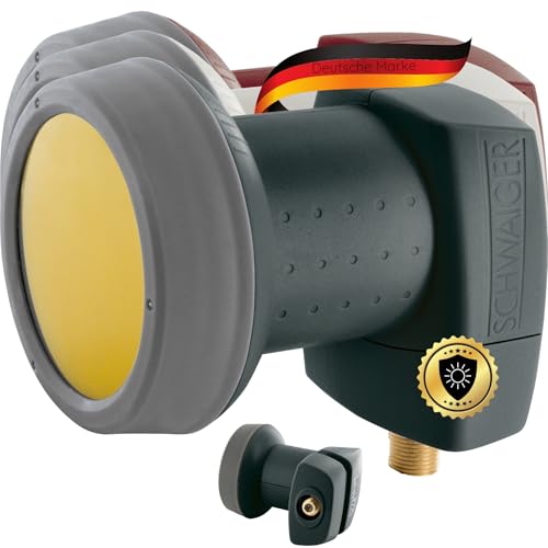 SCHWAIGER 319 Single LNB Low Noise Blockconverter Sun Protect Tapa LNB Digital Resistente al Calor Accesorios para Antenas parabólicas protección contra la Intemperie contactos Dorados Antracita