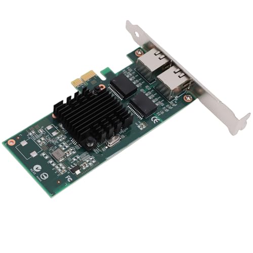 SUNGOOYUE Tarjeta de Red 1Gb con Doble Puerto RJ45, Adaptador Gigabit Ethernet con Controlador 82576 para PCIe 2.0 X1 miniatura 2