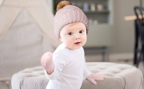 Baby Hats Newborn - Toddler Winter Baby Hat And Mitten Set Boy And Girls Baby Winter Hat Fleece Lined 6-12 Months (Blush Pink) #TOP1