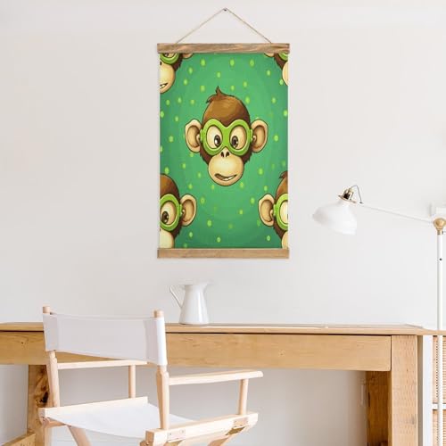 Arte de pared de mono FekiLoot: decora tu oficina con un cuadro de pergamino único 5