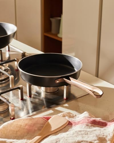 Poêle antiadhésif Alessi Edo 28cm avec manche PVD marron isolant - 3