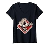 rockabilly nurse pin-up girl old school amante della musica maglietta con collo a v
