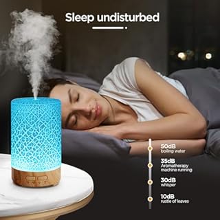 Romon Diffusore di Oli Essenziali, Funzione Aromaterapia 150ML, Diffusore Elettrico di Oli Essenziali ad Ultrasuoni con Umidificatore d'Aria a 7 Colori LED per Appartamento Ufficio Casa Yoga