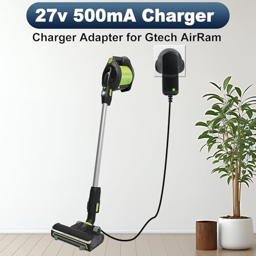 Elecora 27V 500MA Charger for Gtech AirRAM MK2 Cordless Vacuum Cleaner, Power Supply Adapter for Gtech Air Ram MK2 K9 AR29 AR30 AR05 K9 AR09 CH01 AR03 AR01 DM001 AR02 ATF27 ATF29 MK1 Air Ram 1.5M - Image 2
