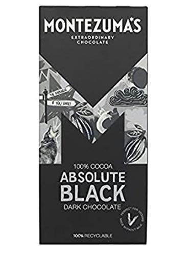 Montezuma's Absolute Black 100% Cocoa Dark Chocolate Bar 90g X 24