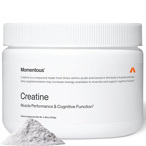 Momentous Creatine Monohydrate Powder — Micronized, NSF Certified, 30 Servings