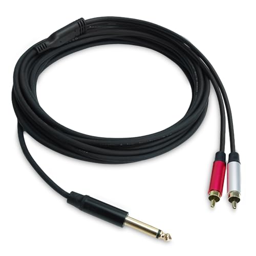 Câble 6,35 mm mono vers 2 RCA répartiteur keepdrum AC047M pour supprimer les faux contacts