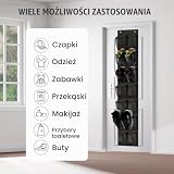mongtsamz Wiszący organizer na buty, szafka na buty z 14 kieszeniami i 2 haczykami składany wiszący stojak na buty do sypialni salonu łazienki 1 szt., czarny