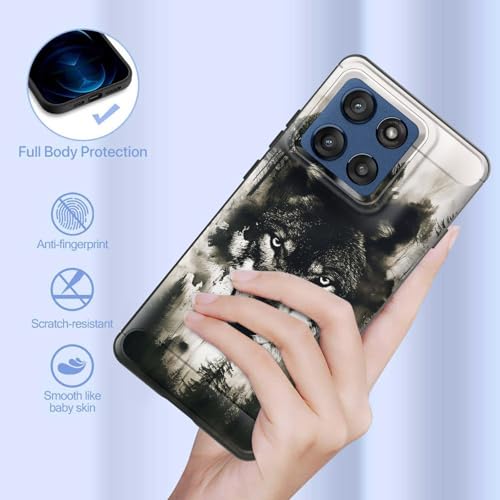 smauncucn for Moto Edge 2025 Case,Soft TPU Slim Fashion Anti-Fingerprint Non-Slip Protective Phone Case Cover for Motorola Moto Edge 2025,Wolf in the Forest - image 5