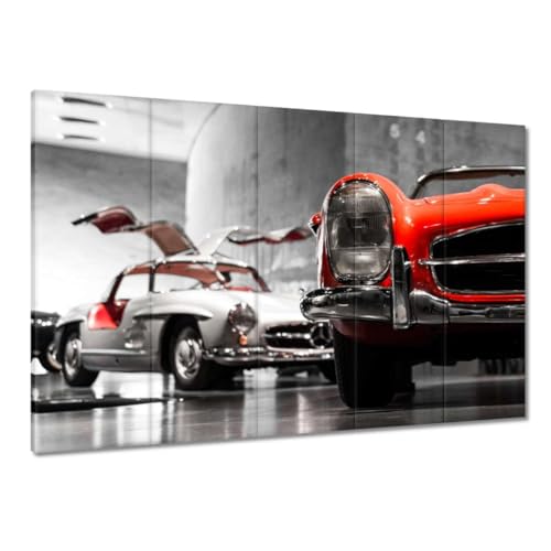 Toile voiture classique vintage 100x70cm, idéal pour décorer un bureau ou un salon chic
