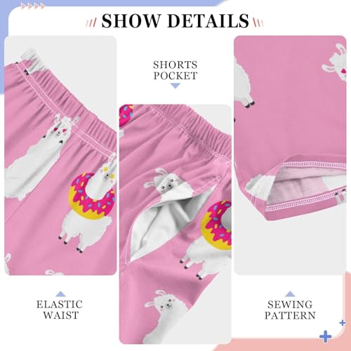 ZZXXB Llama Donut Boys Long Pants Soft Trousers Elastic Waist Kids Lounge Bottoms with Pockets S-XL4