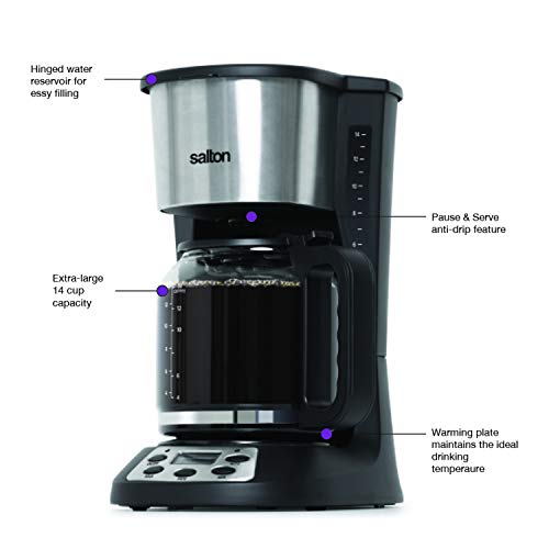 Salton 14 Cup Coffee Maker, Black #TOP2