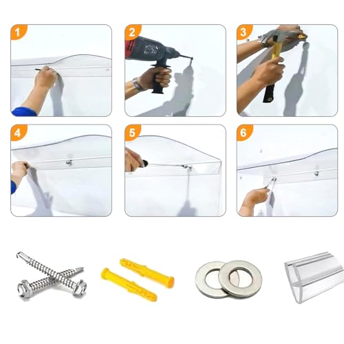 Auvent de porte en polycarbonate haut de gamme de 3,5 mm pour valoriser votre façade - 8
