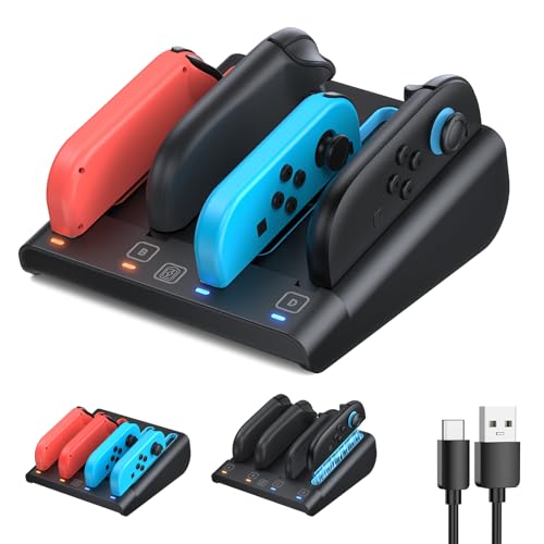 [Switch1/2 Kompatibel] Controller Ladestation für Switch 2/1/OLED, für Joy Con 2/1, FASTSNAIL Ladestation Kompatibel mit...