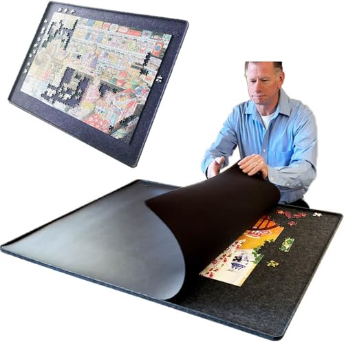 Felt Puzzle Tray Board 2000 Piece with Cover Portable Dark