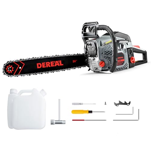 Gas Chainsaws 20 Inch 62CC Gas Powered Chainsaw 3.4HP 2 Stroke Engine Gas Power Chain Saw for Cutting Wood Outdoor Garden Farm Home