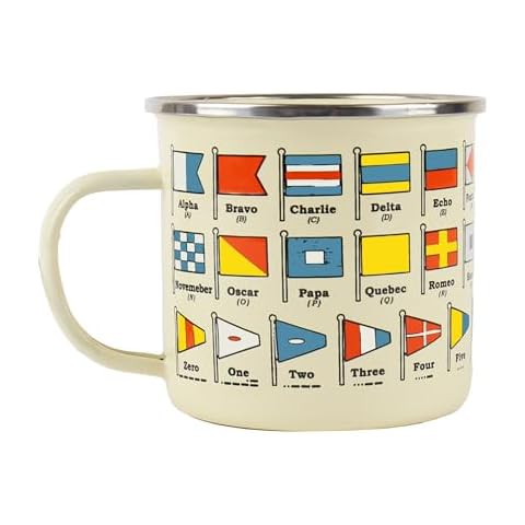 Gift Republic Nautical Flags Enamel Mug Cover