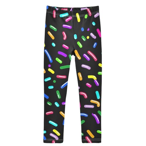 Girls' Leggings Ankle Length Printed Leggings Sugar Snack Candy Soft Comfortable Pants for Kids 4-10 Years