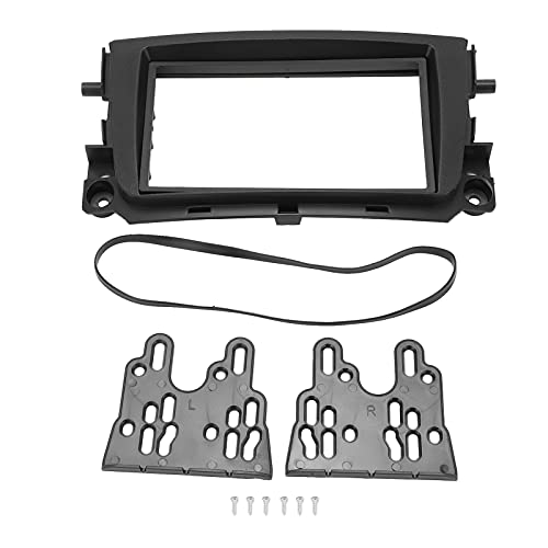 2Din Car Radio Fascia Frame, Replacement for Smart Fortwo 2011, ABS Stereo Dash Bezel with Mounting Kit for Seamless Dashboard Integration